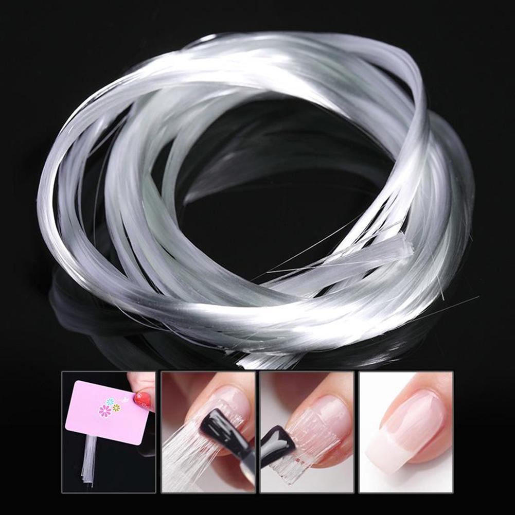 1m/1.5m/2m nail art glasfiber uv gel diy negle hvide akryl negleforlængerspidser med skraber