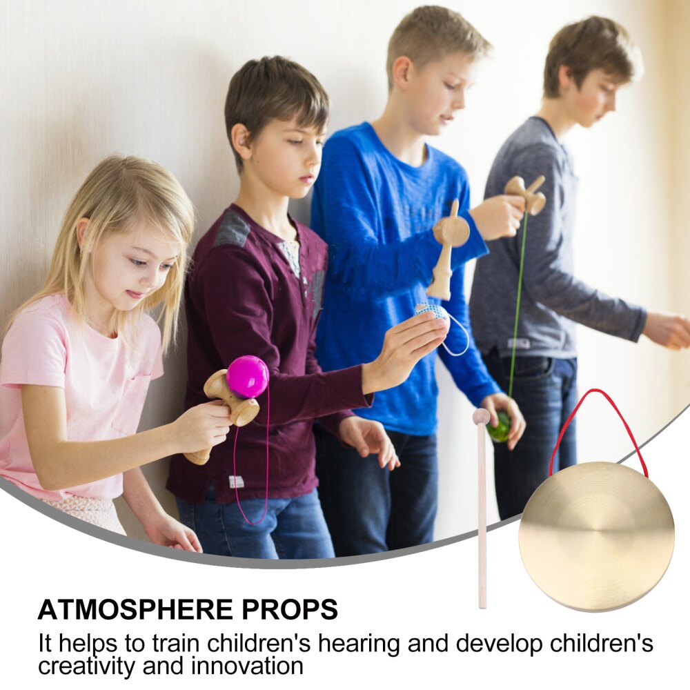 1 Set Folk Chinese Gong Percussion Instrument Opera Gong Copper Cymbal Copper Gong Hand Gong Musical Instrument for Opera