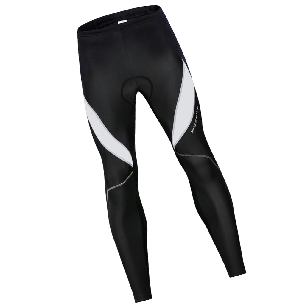 Herre sorte lange sykkelbukser polstret ridning legging termisk biker sportsklær: Hvit xl