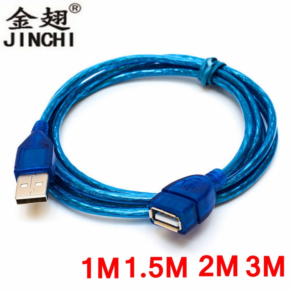 Jinchi 1M/1.5M/2M Super Lange Usb 2.0 Man-vrouw Verlengkabel Hoge Snelheid usb Extension Data Transfer Sync Kabel Voor Pc