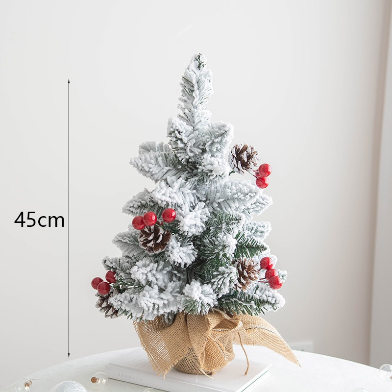 45/60cm Mini Christmas Tree with Red Fruit Trinkets Pine Cone Christmas Desktop Year Decorations Desktop Decoration: 45cm Azabu Red Fruit