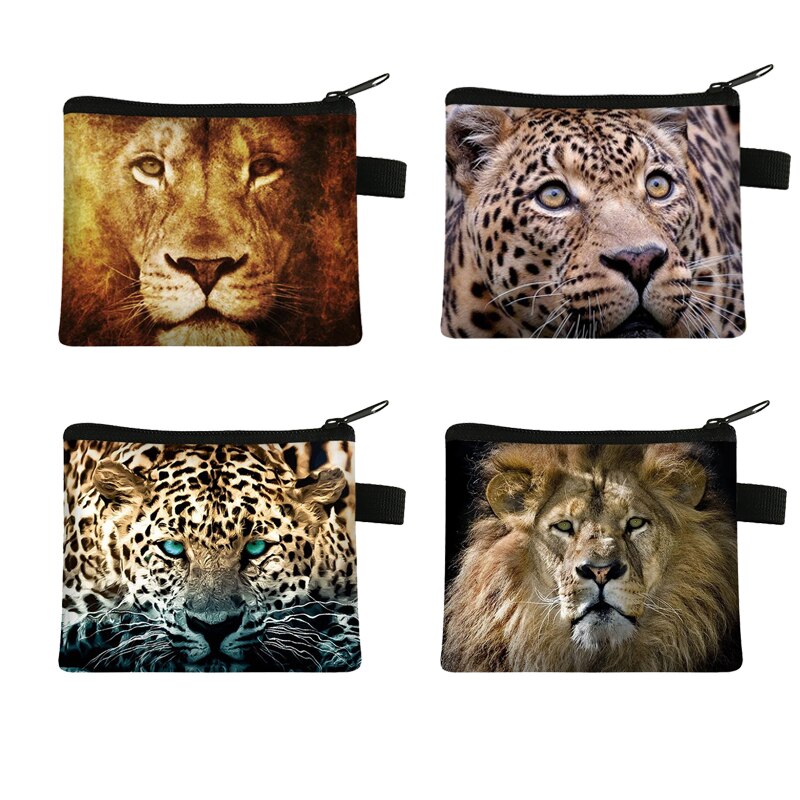 Kühlen Tier Geldbörse Tiger Lion leopard Drucken Münze Tasche Dame Frauen Tasche Hand Brieftasche Jungen Mädchen Schlüssel Halter Tasche