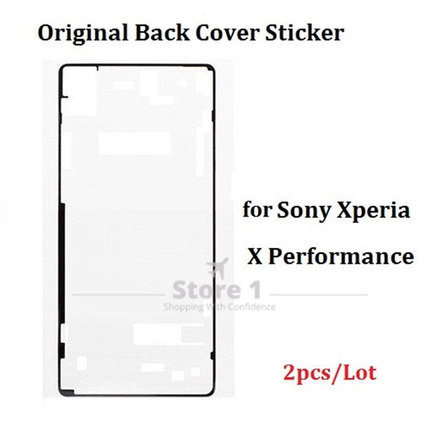 2 stks/partij voor Sony Xperia X Prestaties Originele Back Rear Glass Cover Sticker Lijm Tap Vervanging Deel