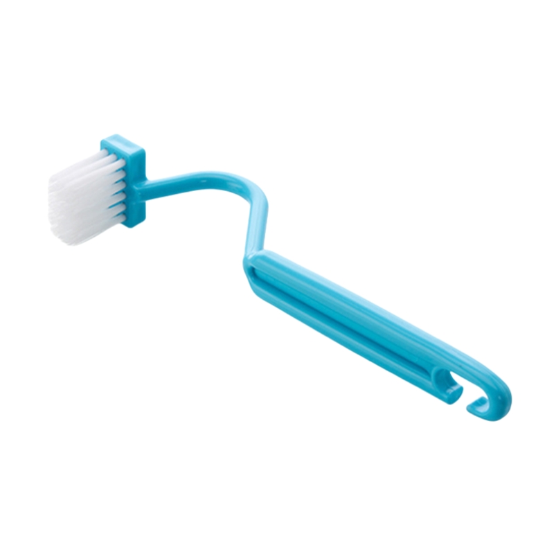 Multifunctionele toiletreinigingsborstel S-vorm Draagbare WC-schrobmachine Gebogen buighandgreep aan de zijkant Hoekhandgreep Gebogen borstel: L / Blauw