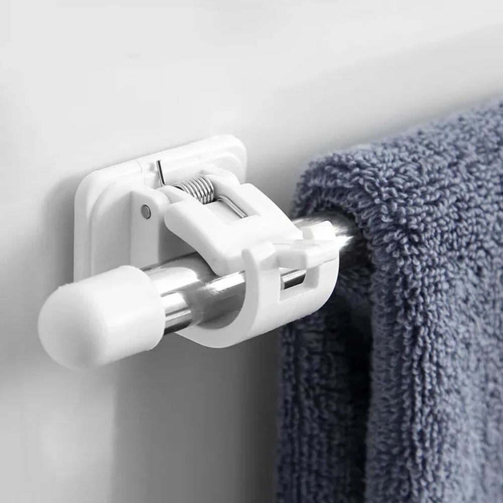 2 Stuks Verstelbare Gordijnroede Clip Zelfklevende Klem Haak Gordijnroede Houder Muur Beugel Houder Nagelloze Muur Opknoping Clip