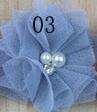 10 stks/partij 2.5 ''Mini Tulle Mesh Bloemen Met Strass Pearl Center Poof Bloemen Hoofdband Haar Accessoires: 03 gray