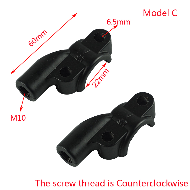 1Pair 22mm 7/8" Universal Motorcycle Handlebar Brake Clutch Master Cylinder Mirror Clamp Mount Bracket M10: Model C