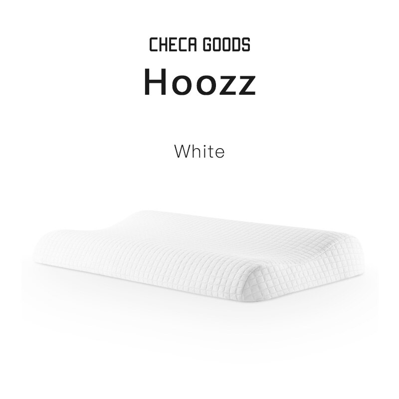 CHECA GOODS-almohada de espuma de memoria ortopédica para dormir, ropa de cama ergonómica Cervical, almohada para dormir, funda de almohada gratis incluida: Hoozz-White