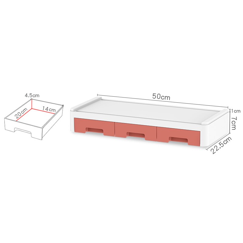 Monitor Riser Stand Desk Shelf with Drawer Keyboard Storage Stylish Multifunctional Desktop Organizer Computer Tabletop WXVSale: Nordic Orange