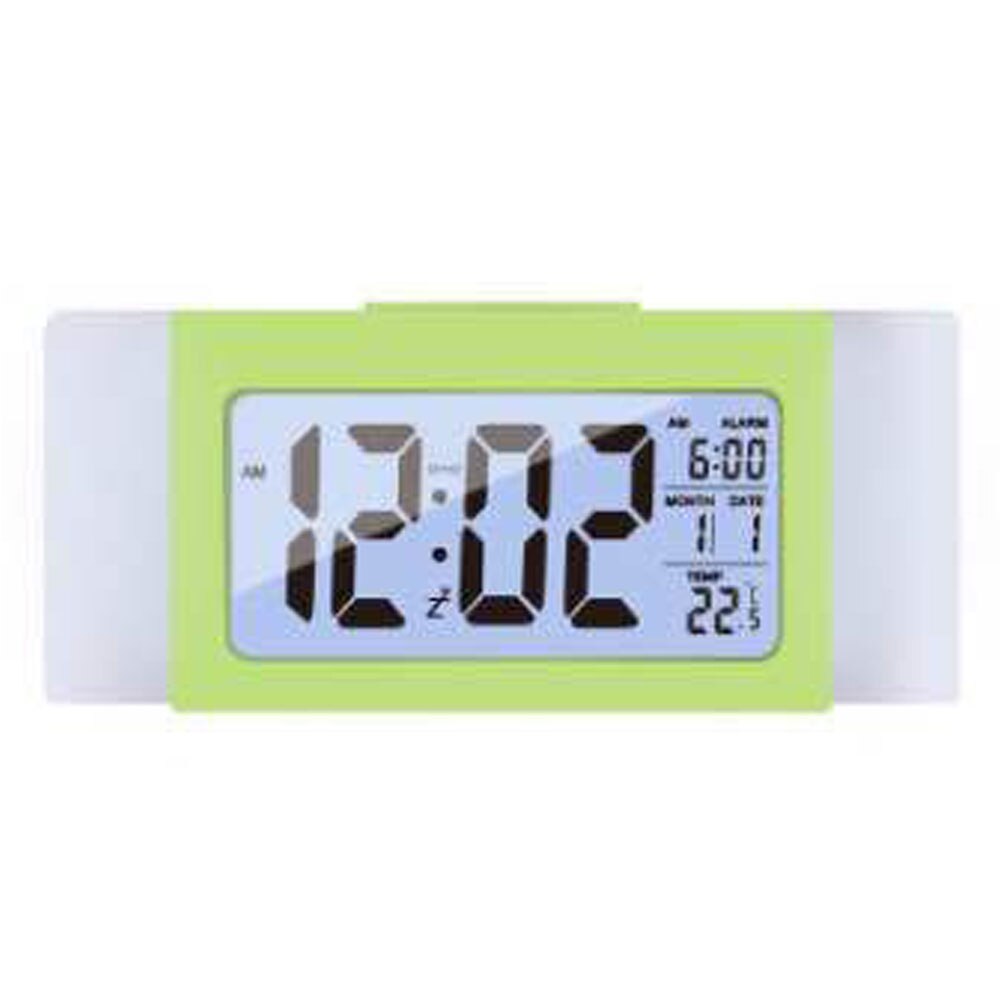 Multifunctional Digital Clock with Large Screen Display Time Temperature: Green