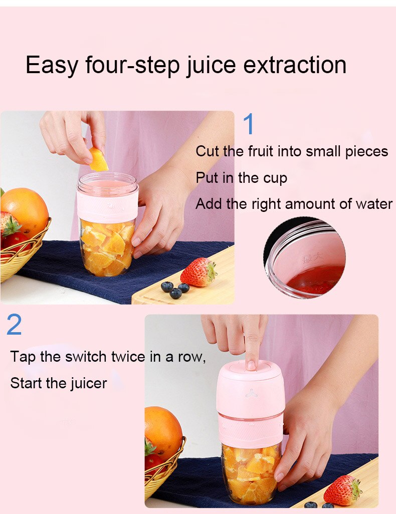 Mini sapcentrifuge oranje machine elektrische draagbare blender smoothie maker sapmixer beker voor persoonlijke keukenmachine fruitpers