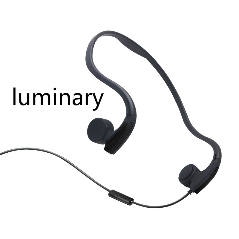 Stereo Bluetooth Earphone Bone Conduction Back-Hanging Sports Headphones Wired Headphones L Angle Plug Headphones