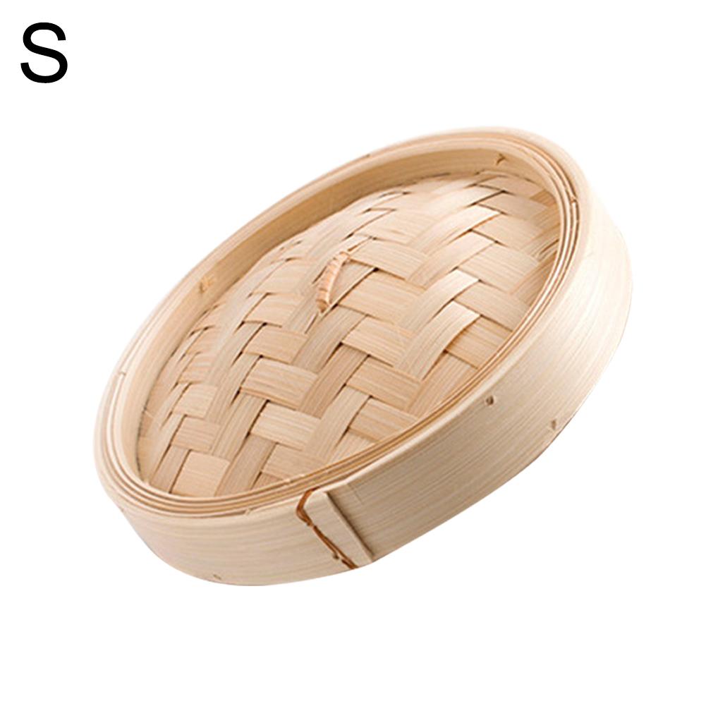 Cooking Bamboo Steamer dumpling steamer For Fish Rice Vegetable Snack Basket Set Kitchen Cooking Tools Dumpling Bamboo Steamer: 17.8cm cover