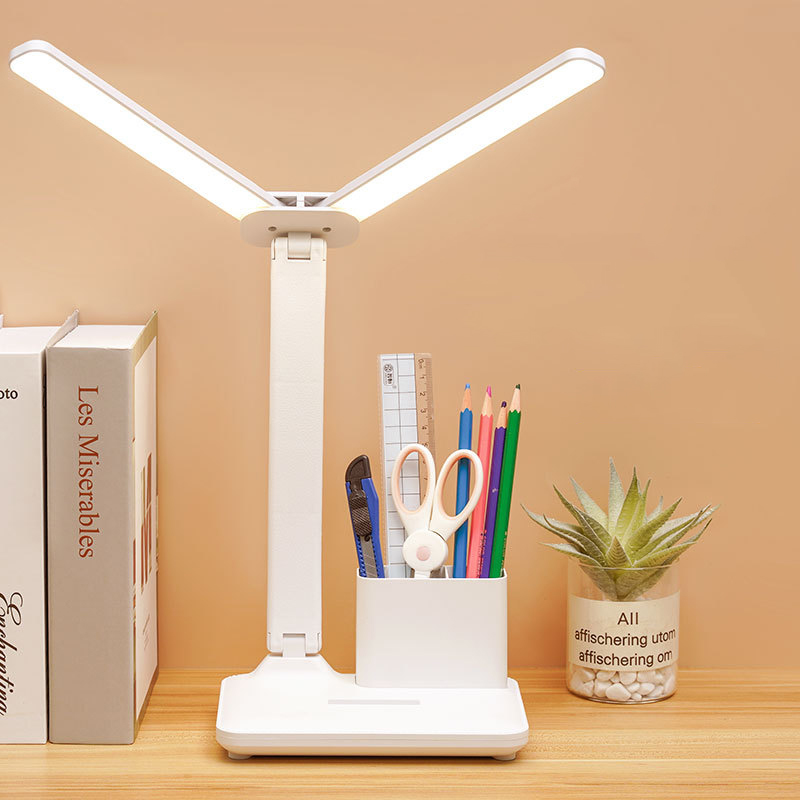 Usb-oplaadbare led-tafellamp met traploze dimfunctie, multifunctionele nachtlamp voor de slaapkamer, leeslamp met wit licht.: Beige