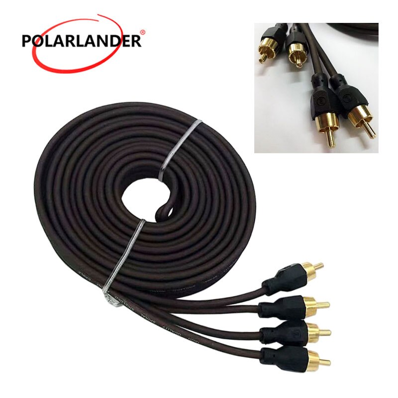 Car Audio Power Cable 5m Wire Audio Cable Line RCA Phono Y Splitter Lead Adapter Cable Connector