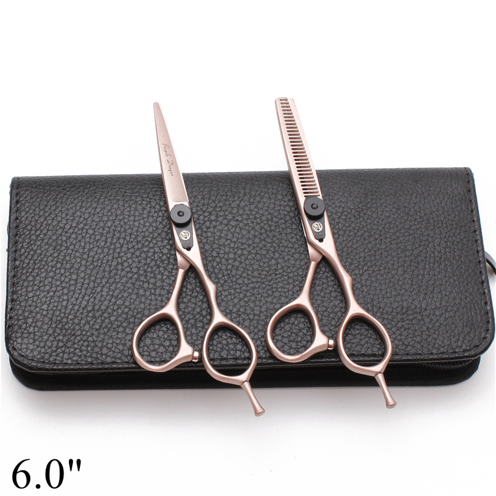 Purple Dragon 5.5 "6" JP 4440 ciseaux amincissants, ciseaux pour couper les cheveux, repose-doigt, Z9015: Z9015 Jin D 6Y