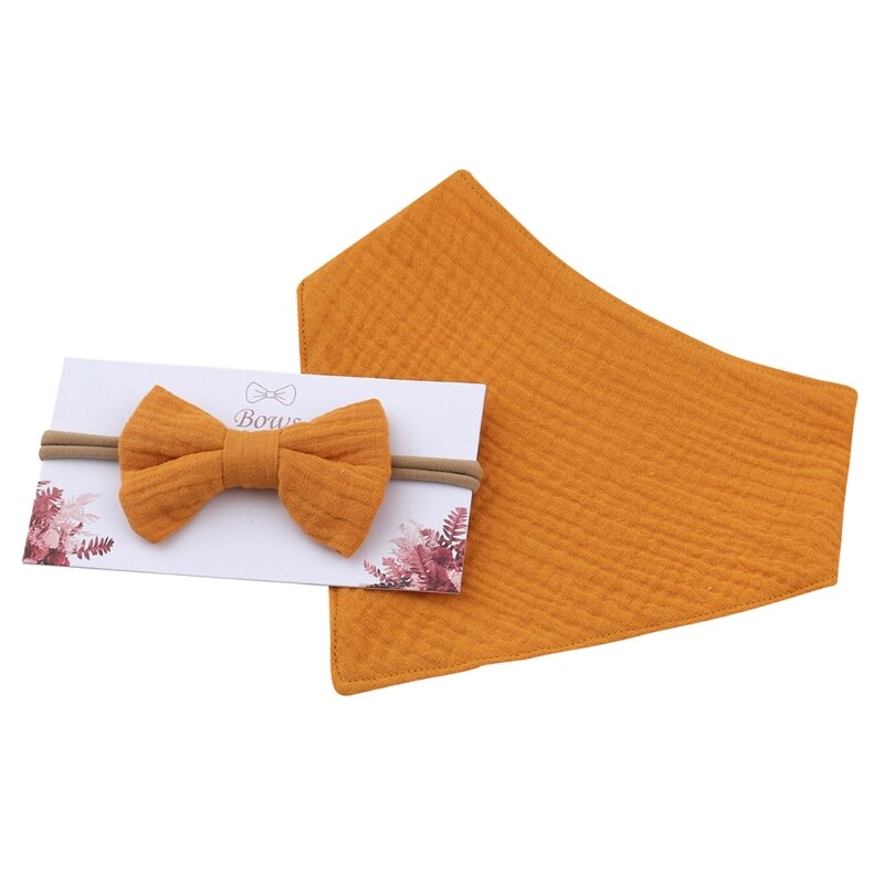 2 szt. Dziewczynek elastyczny łuk z roczniełąkiem na głłałę śliniaczek zestaw księżniczka Bowknot pasmo włosów śliniaki karmienie zestaw śliniaczek