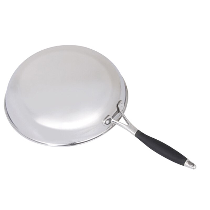 PFDIYF 304 Roestvrijstalen Pan Ongecoat Non-stick 20 cm Koekenpan Pan dikke drie-layer Pannen Met anti-slip Anti-hete handvat