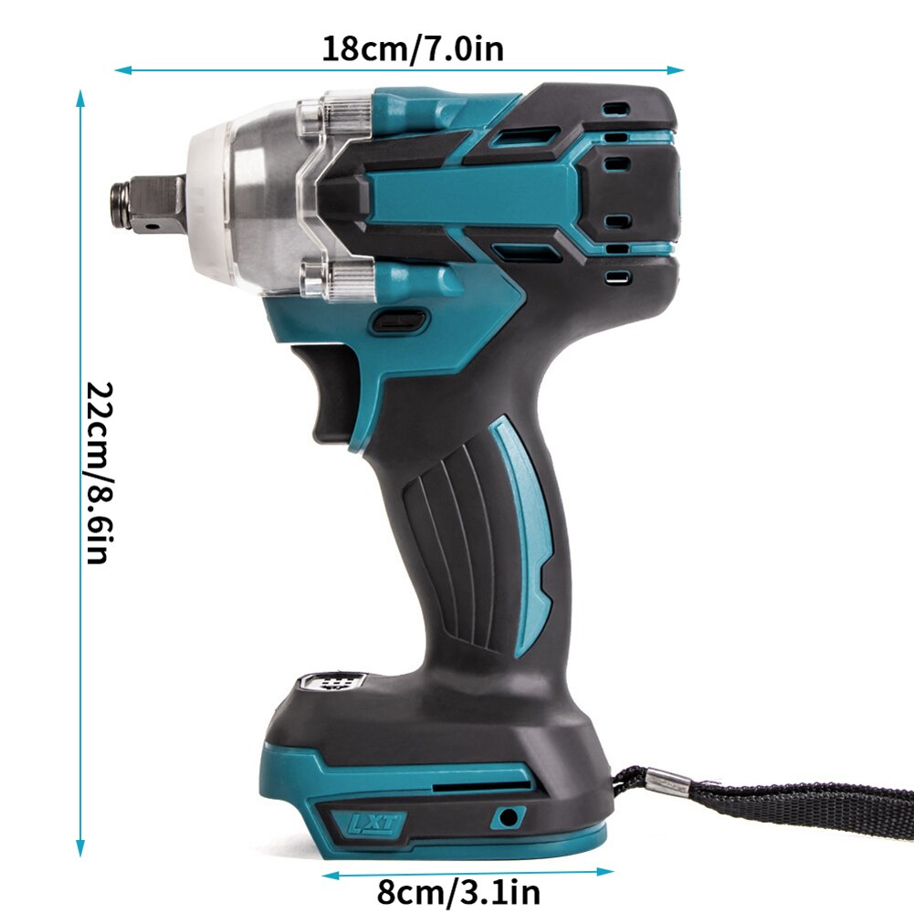 Borstelloze Elektrische Slagmoersleutel Oplaadbare 1/2 Inch Wrench Power Toolsrattle Moer Elektrische Hoge Koppel Voor Makita 18V Batterij