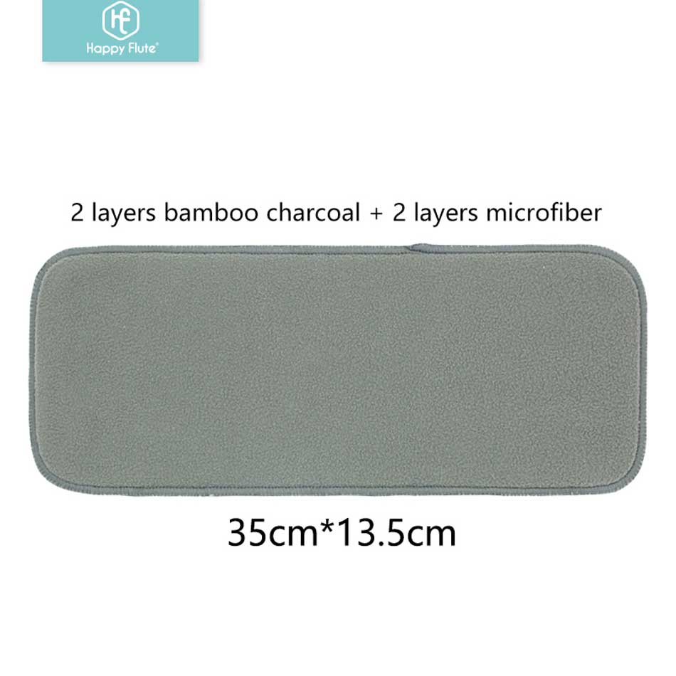 Happy Flute Baby Nappies Bamboo Charcoal Liner nappy diaper Insert For Baby Cloth Diaper Nappy Washable 4 Layers