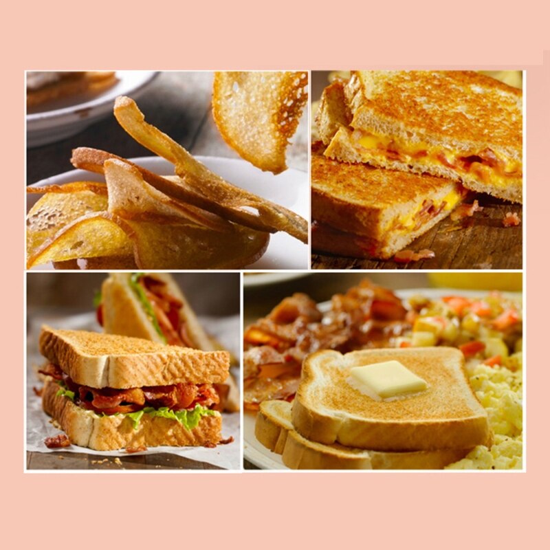 Automatic Toaster with Roll Roasting Attachment Stainless Steel Electric Breakfast Bread Slices Baking Decvice US Plug U1JE