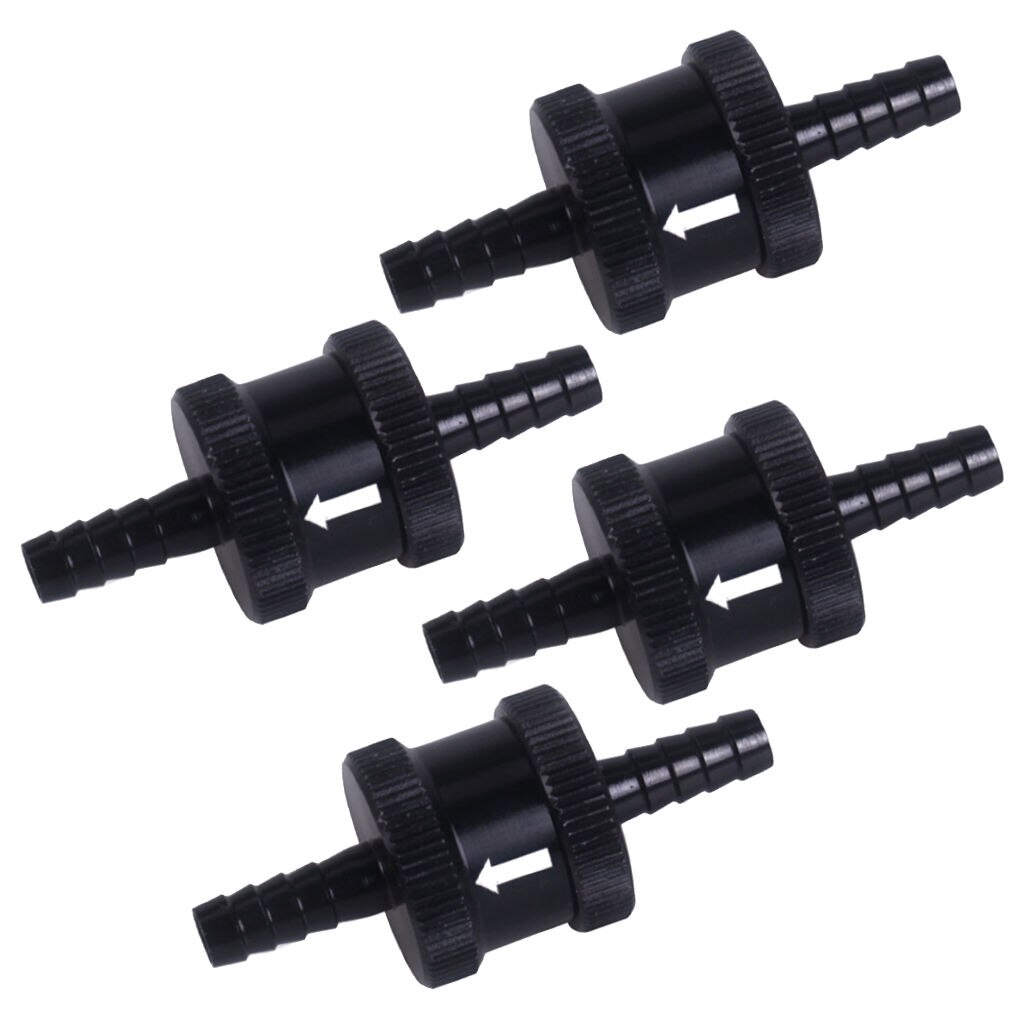 Aluminum Alloy Fuel Non Return One Way Check Valve Petrol Fuel Check Valve for Water Petrol Oils Black
