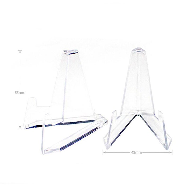50Pcs Acrylic Mini Coin Display Stands Holders Small Easel Stands for Commemorative Coin Capsule Challenge Coin Medal