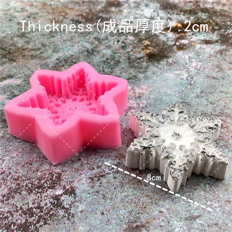 Kerst Handschoenen Sneeuwvlok Siliconen Fondant Zeep 3D Cakevorm Cupcake Ijs Mousse Jelly Chocolade Bakken Decoratie Tool