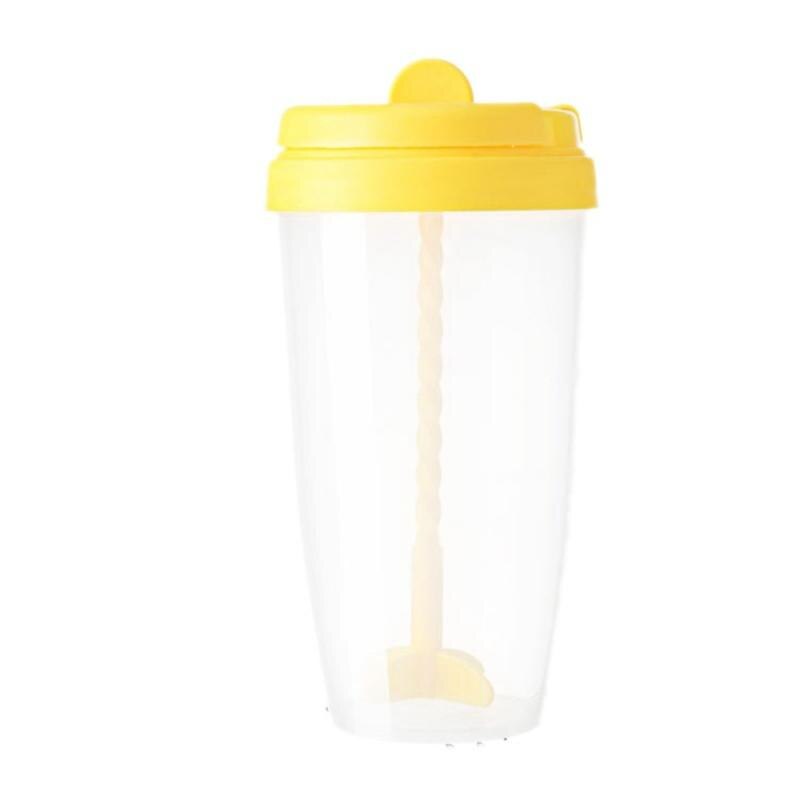Manual Stirring Cup Soybean Milk Cup Cyclone Stirring Cup Coffee Cup Plastic Drinking Bottle Sports Shaker Bottle: Default Title