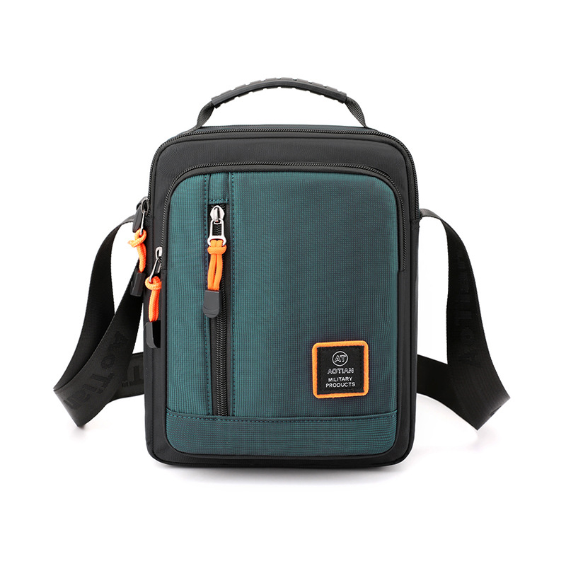 Bolso de hombro para hombre, bolso pequeño impermeable para teléfono móvil, bolso de mensajero para hombre, bolso cuadrado, bolsos cruzados de viaje: Naranja