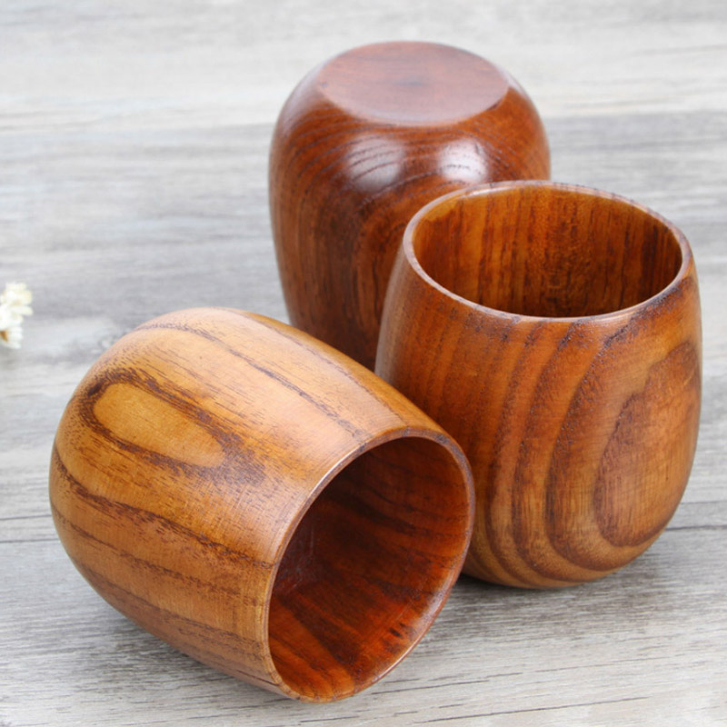 Öl mjölk drinkware 1 st grönt te koppar primitiva handgjorda stor magmugg naturlig trä kopp multifunktion japansk stil