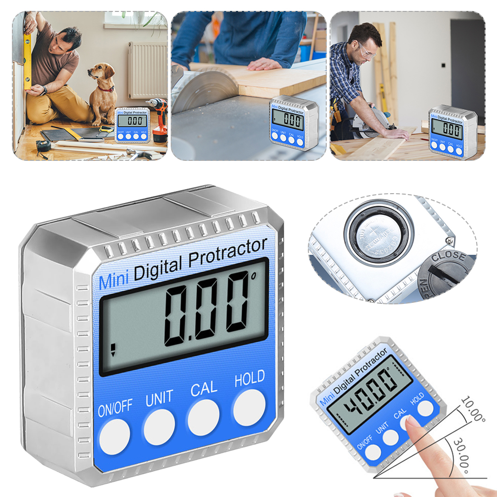 RZ Angle Protractor Universal Bevel 360 Degree Mini Electronic Digital Protractor Inclinometer Tester Measuring Tools MT2010