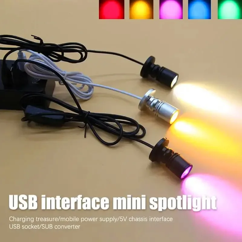 Foco Led USB de 3W, DC5V, joyería, vitrina, mostrador, lámpara montada en superficie, Mini punto de luz de techo, pegatina de interfaz de interruptor