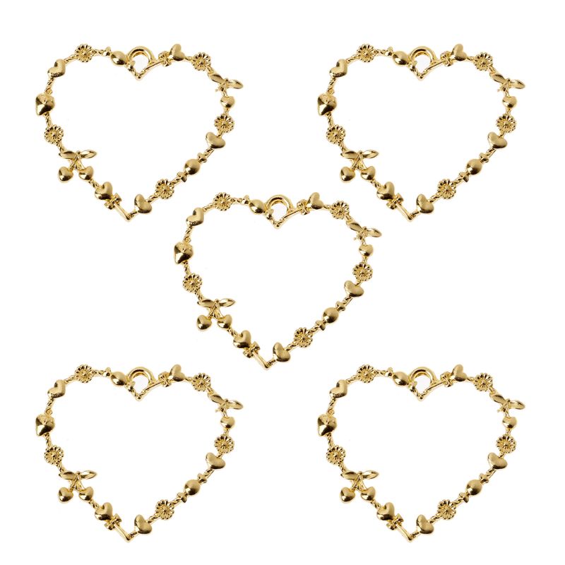 5Pcs Sweet Heart Blank Resin Frames Pendant Open Bezel Setting Jewelry Making: Default Title