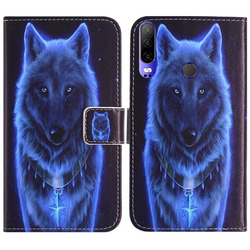 Funda protectora de teléfono de cuero con soporte magnético divertido y bonito tenjueshi para la piel de la cartera de la cáscara de La P20 P26 P30