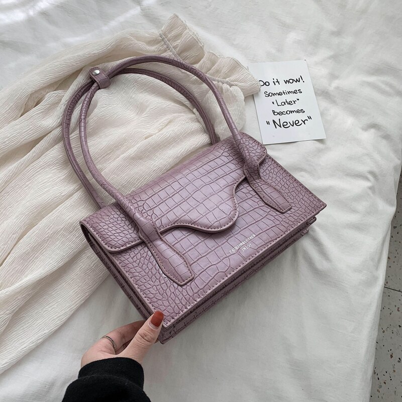 PU Leather Women Small Shoulder Bag Female Messenger Bags for Women Casual Ladies Purses and Handbags: Purple