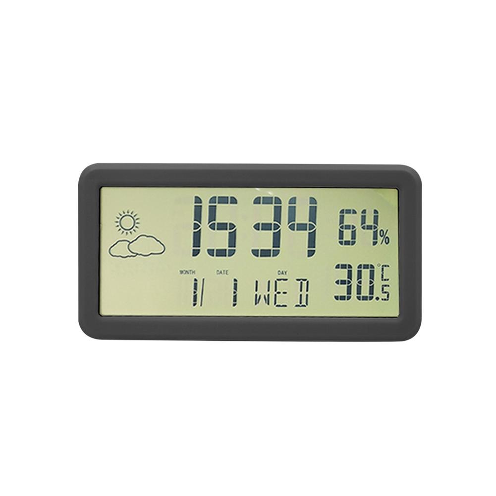 Sveglia digitale da viaggio sveglia digitale con calendario e temperatura e Timer orologio LCD Schermo per grandi numeri batteria Operat: nero