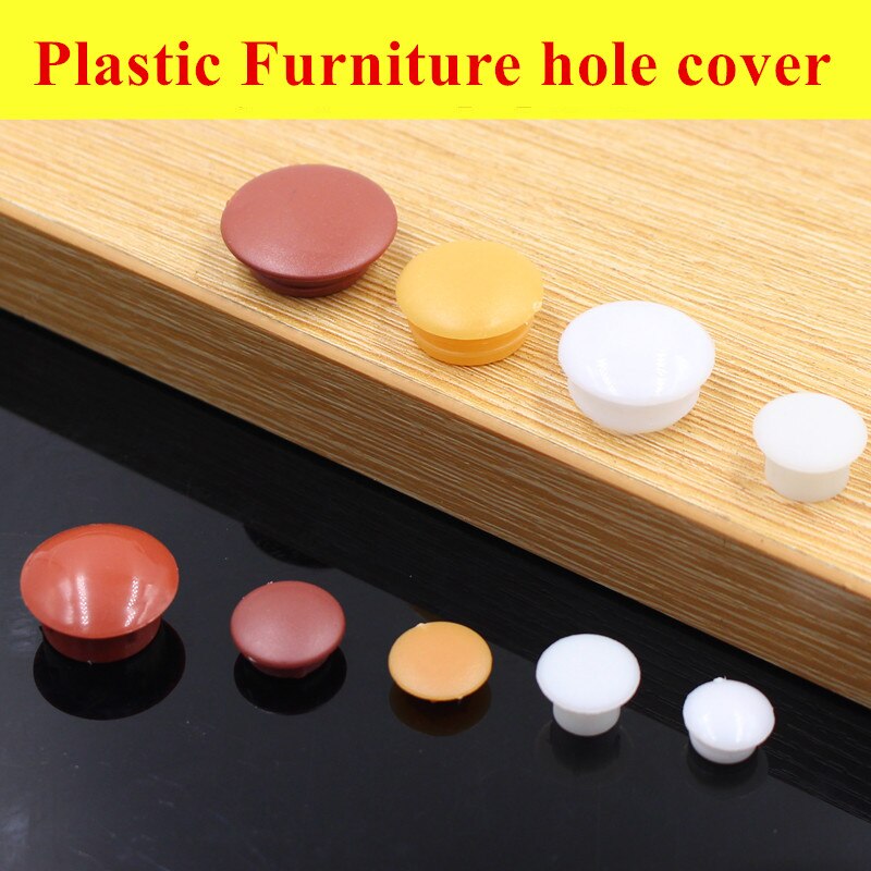 50pcs! 5-40mm round hole cover Plastic furniture decoration pressure cap stopper cupboard cabinet screw hole dust plug Hardware