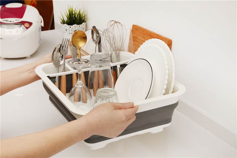 Kitchen Plate Bowl Storage Dish Rack Storage Holder Sink Shelf Organizer Kitchen Accessory Stackable Plate Dish Organizer