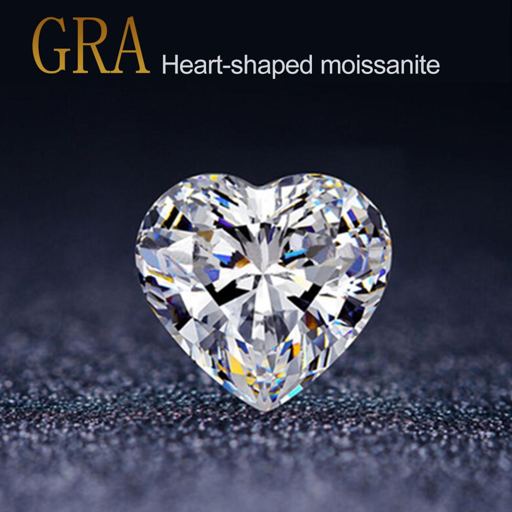 Piedra moissanita suelta Szjinao de 0.5ct 5mm diamante en forma de corazón D Color VVS1 indefinido para joyería con certificado GRA