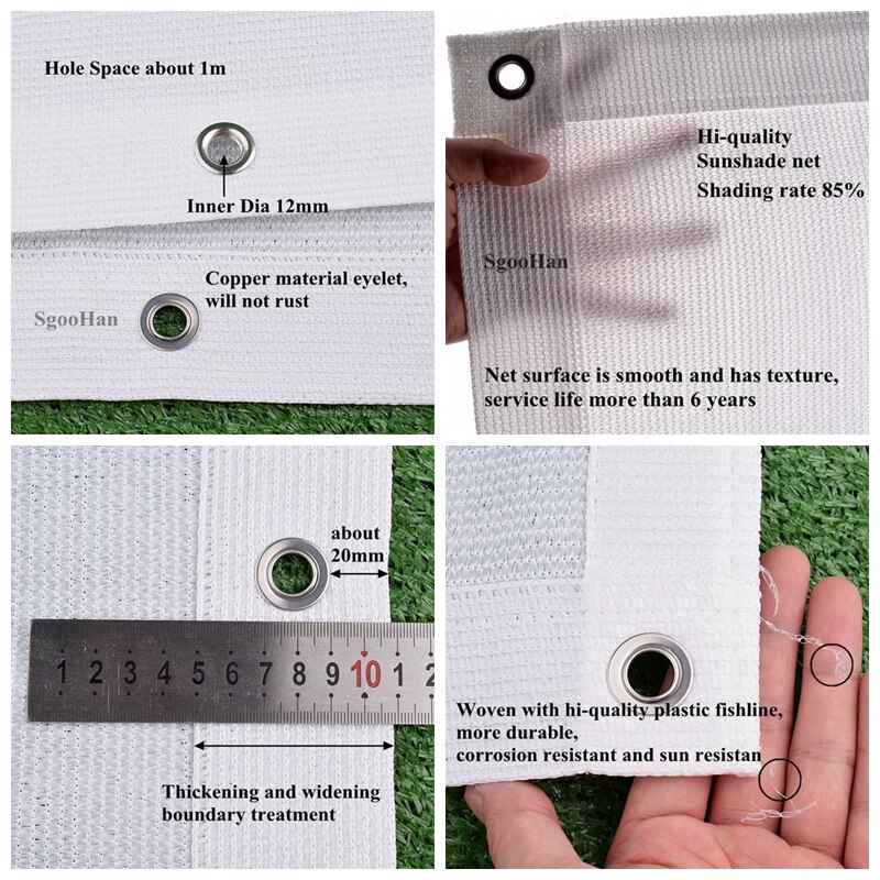 SgooHan 1x1.5m anty-uv HDPE siatka zacieniająca markiza zewnętrzna schronienie siatka zacieniająca sukulenta pokrywa żagiel przeciwsłoneczny balkon siatka asekuracyjna