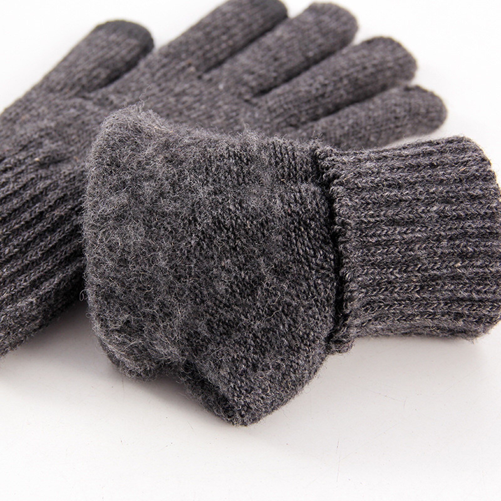 Winter Women Gloves Windproof Knit Plush Thickened Double Warm Lady Mittens Touch Screen Skin-friendly Soft Female Glove