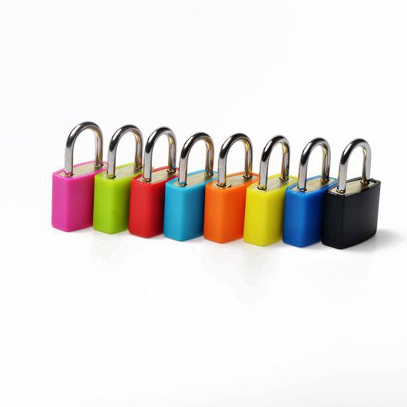 Plastic Casing Lock Brass Lock Body Luggage Zipper Padlock With Two Keys For bags
