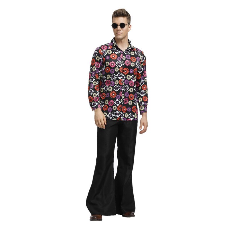 Retro Party Men 60s 70s Hippie Costume Halloween Saturday Night Fever Men's Funky Disco Ball Dress