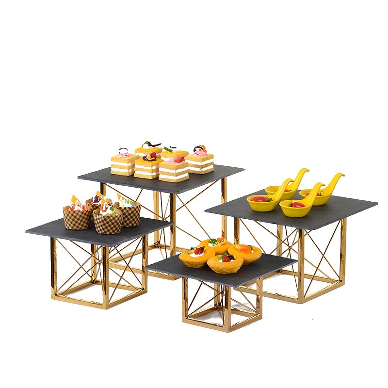 Dessert Fruit Cake Stand Metal Afternoon Tea Wedding Luxury Modern Candy Cake Display Stand Serving Plateau Tableware DG50TD