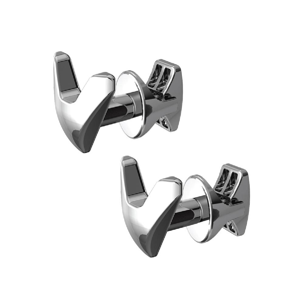 4 pezzi Coppia di appendini "Vip" per radiatori scaldasalviette. Innovativo porta asciugamani, lo monti in 30 sec. (senza fori sulle piastrelle, niente colla necessaria): cromo