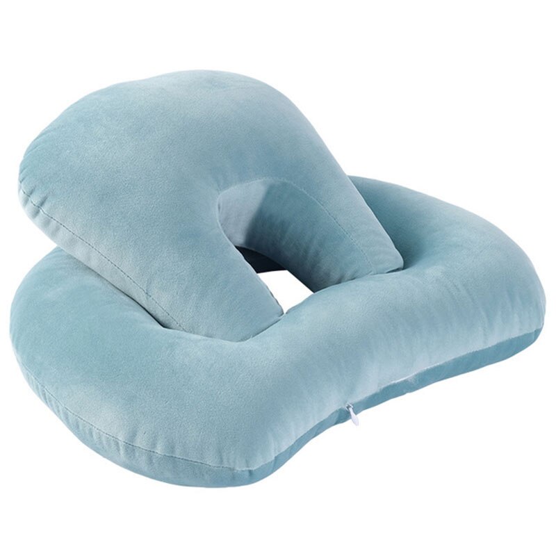Almohada de espuma con memoria en forma de octopu-puff, almohada de escritorio para siesta, cojín para soporte de cuello, reposacabezas, viaje con reposabrazos, almohada para dormir de oficina: Sea-Blue
