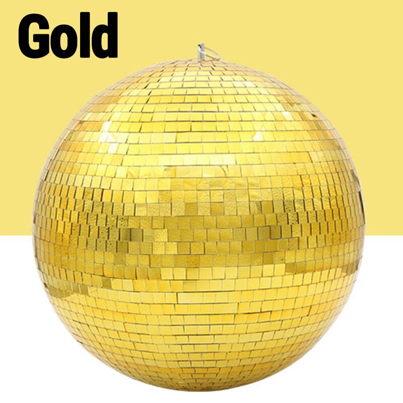 Bola de cristal reflectante giratoria de 90- 220V para dj, bar, ktv, Bola de discoteca, decoración de escenario, concierto, boda, hotel, bola de cristal colorida: Oro / diameter 25cm 9.84in