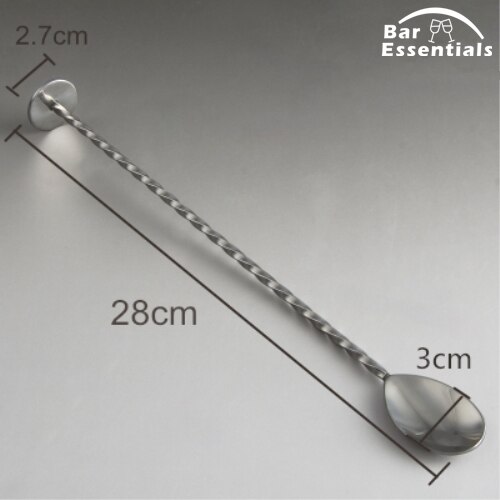 Rvs Lange Steel Mengen Spiraal Bar 268Mm Cocktailshaker Lepel Roerder Roerstokjes Bar Gereedschap