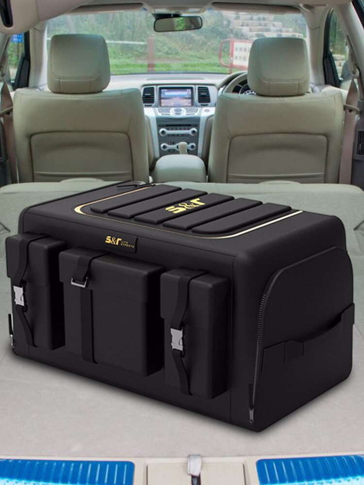 Multipurpose Collapsible Car Trunk Storage Organizer Car Trunk Organizer Foldable Nonslip Cargo Storage Box with Lid